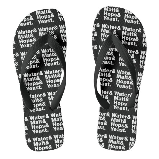 Bier = Wasser & Malt & Hopfen & Hefe. Badesandalen (Fußbett)