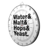 Bier = Wasser & Malt & Hopfen & Hefe. Dartscheibe (Vorderseite rechts)