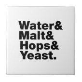 Bier = Wasser & Malt & Hopfen & Hefe. Fliese (Vorderseite)