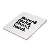 Bier = Wasser & Malt & Hopfen & Hefe. Fliese (Seite)