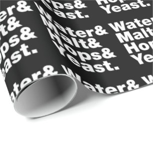 Bier = Wasser & Malt & Hopfen & Hefe. Geschenkpapier