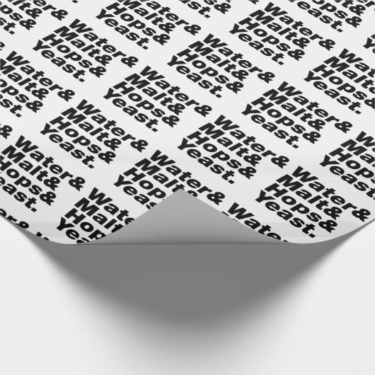 Bier = Wasser & Malt & Hopfen & Hefe. Geschenkpapier (Ecke)