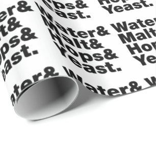 Bier = Wasser & Malt & Hopfen & Hefe. Geschenkpapier