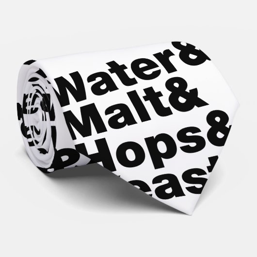 Bier = Wasser & Malt & Hopfen & Hefe. Krawatte (Gerollt)