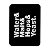 Bier = Wasser & Malt & Hopfen & Hefe. Magnet (Vertikal)