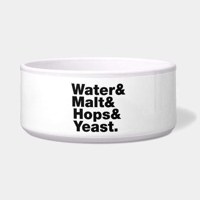 Bier = Wasser & Malt & Hopfen & Hefe. Napf (Vorderseite)