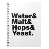 Bier = Wasser & Malt & Hopfen & Hefe. Notizblock (Vorderseite)