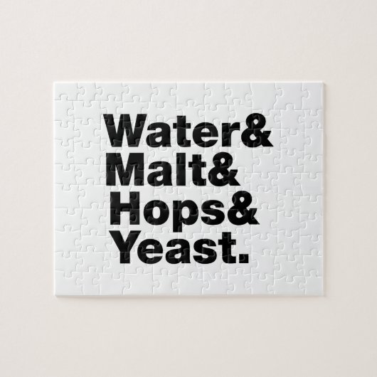 Bier = Wasser & Malt & Hopfen & Hefe. Puzzle (Horizontal)