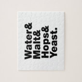 Bier = Wasser & Malt & Hopfen & Hefe. Puzzle (Vertikal)