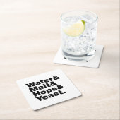 Bier = Wasser & Malt & Hopfen & Hefe. Rechteckiger Pappuntersetzer (Vor Ort)