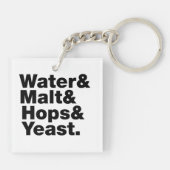 Bier = Wasser & Malt & Hopfen & Hefe. Schlüsselanhänger (Rückseite)