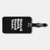 Bier = Wasser u. Malz u. Hopfen u. Hefe Gepäckanhänger (Rückseite horizontal)