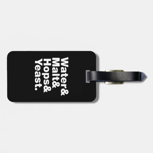 Bier = Wasser u. Malz u. Hopfen u. Hefe Gepäckanhänger (Rückseite horizontal)