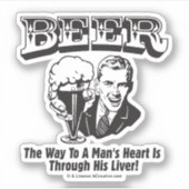 Bier: Weg zum Herzen durch die Leber Aufkleber (Vorderseite)