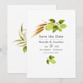Bier Weide Grün und Gold Save The Date (Vorne/Hinten)
