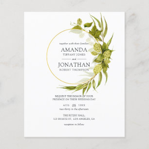 Bier-Weide-Grün und goldene geometrische Hochzeit Flyer