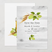 Bier Weide Grüne und Gold Save The Date (Vorne/Hinten)