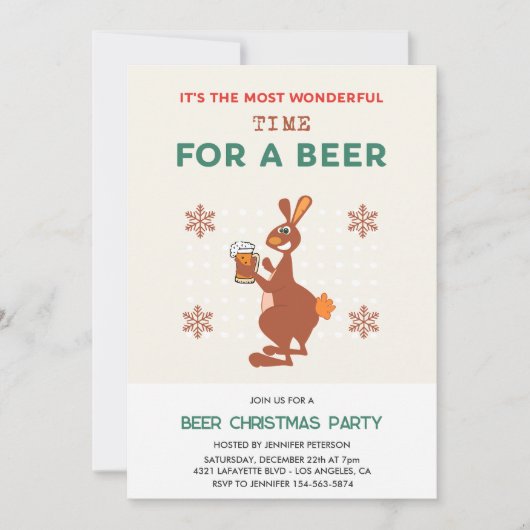 Bier Weihnachtseinladungen Funny Pun Einladung (Vorderseite)