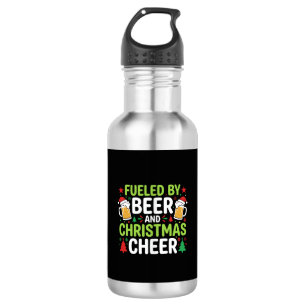 Bier Weihnachtsfreude Feiertags-Trinken Vektor Edelstahlflasche