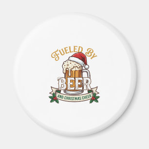 Bier-Weihnachtsfreude-Tasse Santa Hut Stechpalme Magnet