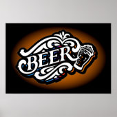 BIER - Weiß auf braun Poster (Vorne)
