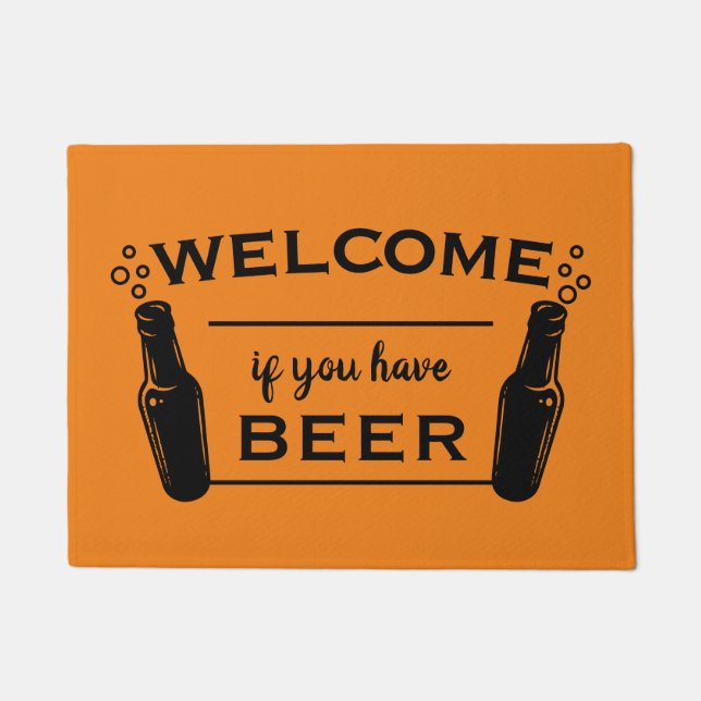 Bier Welcome Zuhause Gold Fußmatte (Vorderseite)