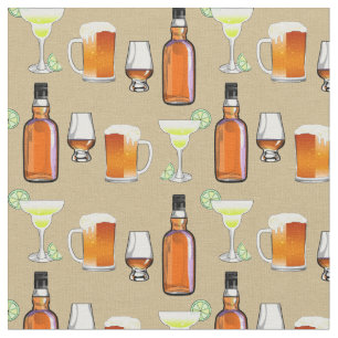 Bier Whiskey und Cocktails auf Linen Stoff