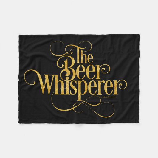 Bier Whisperer (Gold) Fleecedecke (Vorderseite (Horizontal))