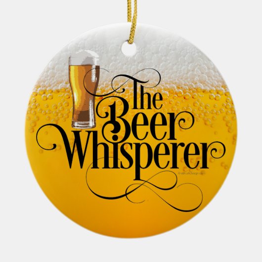 Bier Whisperer Keramik Ornament (Vorne)