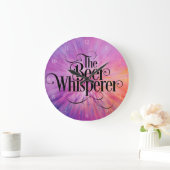 Bier Whisperer (weiß) Große Uhr (Zuhause)