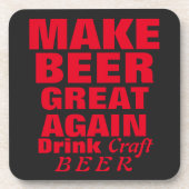 Bier wieder großartig roter Text Untersetzer (Vorderseite)