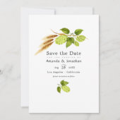Bier Willow Greenery und Gold Save The Date (Vorderseite)