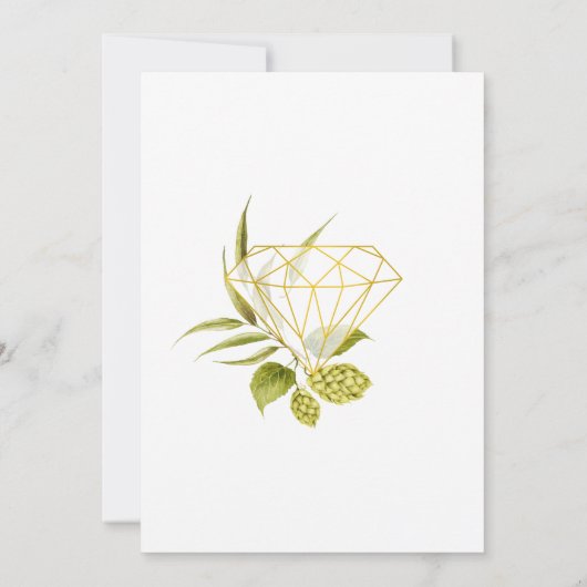 Bier Willow Greenery und Gold Save The Date (Rückseite)