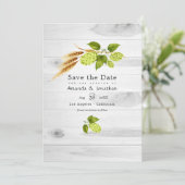 Bier Willow Greenery und Gold Save The Date (Stehend Vorderseite)