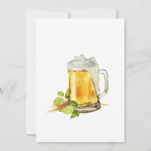 Bier Willow Greenery und Gold Save The Date (Rückseite)