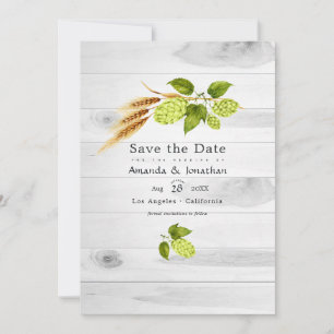 Bier Willow Greenery und Gold Save The Date