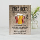 Bier & Windeln Mens Typ Baby Dusche Party Einladung (Stehend Vorderseite)