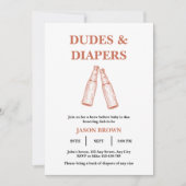 Bier & Windeln Party Babydusche Einladung (Vorderseite)