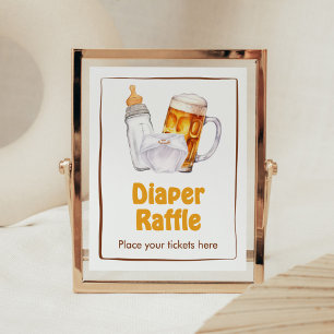 Bier Windeln Party Babydusche Windelwanne Poster