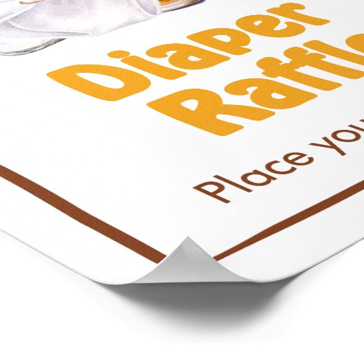 Bier Windeln Party Babydusche Windelwanne Poster (Ecke)