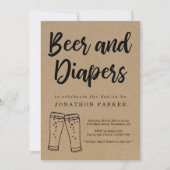 Bier & Windeln Party - Papa, Typ, Men Baby Dusche Einladung (Vorderseite)