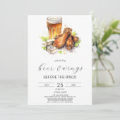 Bier & Wings Paare Dusche Einladung (Stehend Vorderseite)