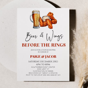 Bier & Wings vor Rings Wedding Couples Dusche Einladung
