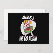 Bier Wir gehen wieder Booze München Dirndl Volksfe Postkarte (Vorne/Hinten)