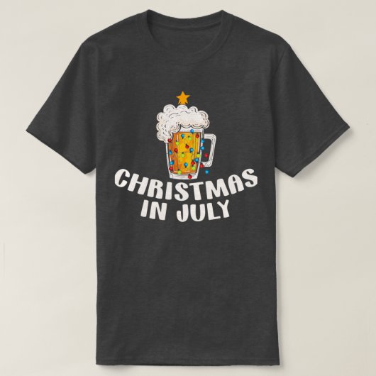 Bier Xmas Bäume Sommer Weihnachten im Juli T-Shirt (Design vorne)