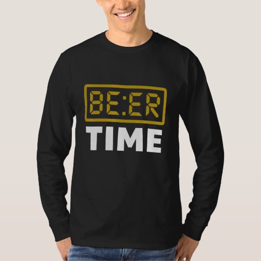 Bier-Zeit-Digitaluhr Bier T-Shirt (Vorderseite)
