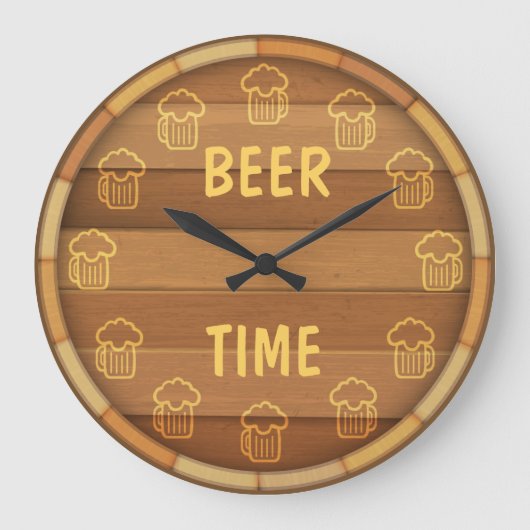 Bier-Zeit Große Wanduhr (Vorderseite)