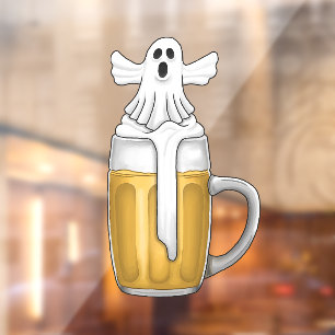 Bier-Zeit mit dem Geist Fensteraufkleber