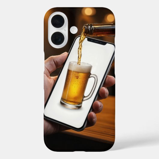Bierbar Flasche Bier eingießen Case-Mate iPhone Hülle (Rückseite)