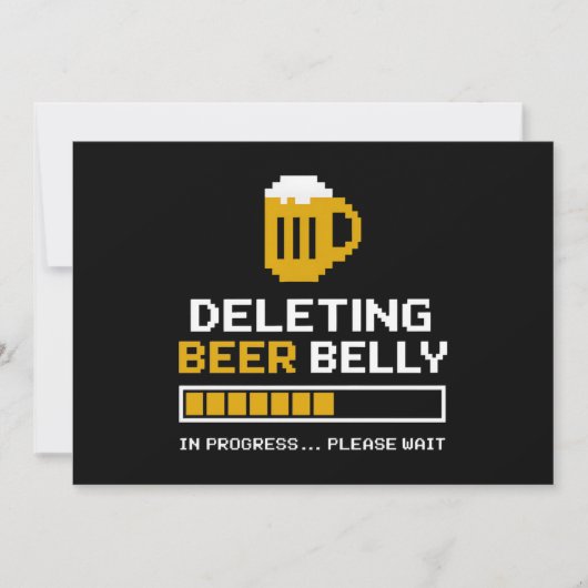 Bierbauch löschen Bitte Bar laden Einladung (Vorderseite)